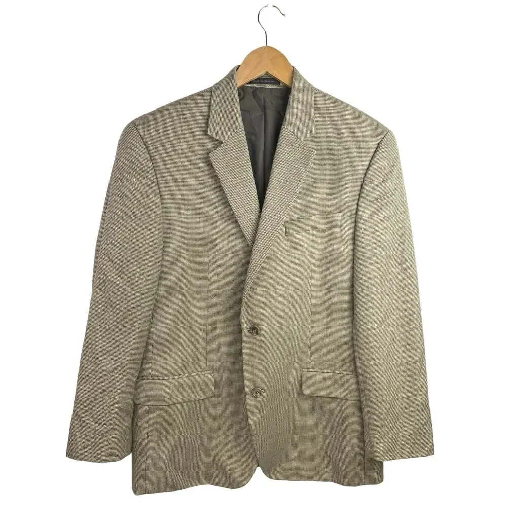 Michael Kors Men's Tan Beige Two Button Notch Lapel Blazer Coat Suit Jacket 42